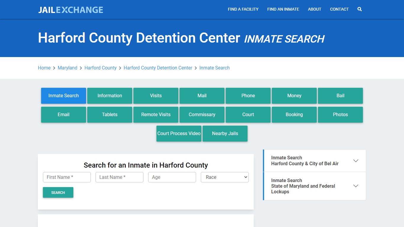 Harford County Detention Center Inmate Search - Jail Exchange